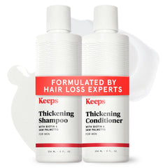 Keeps thickening shampoo bottle front with biotin blend for fuller-looking hair.