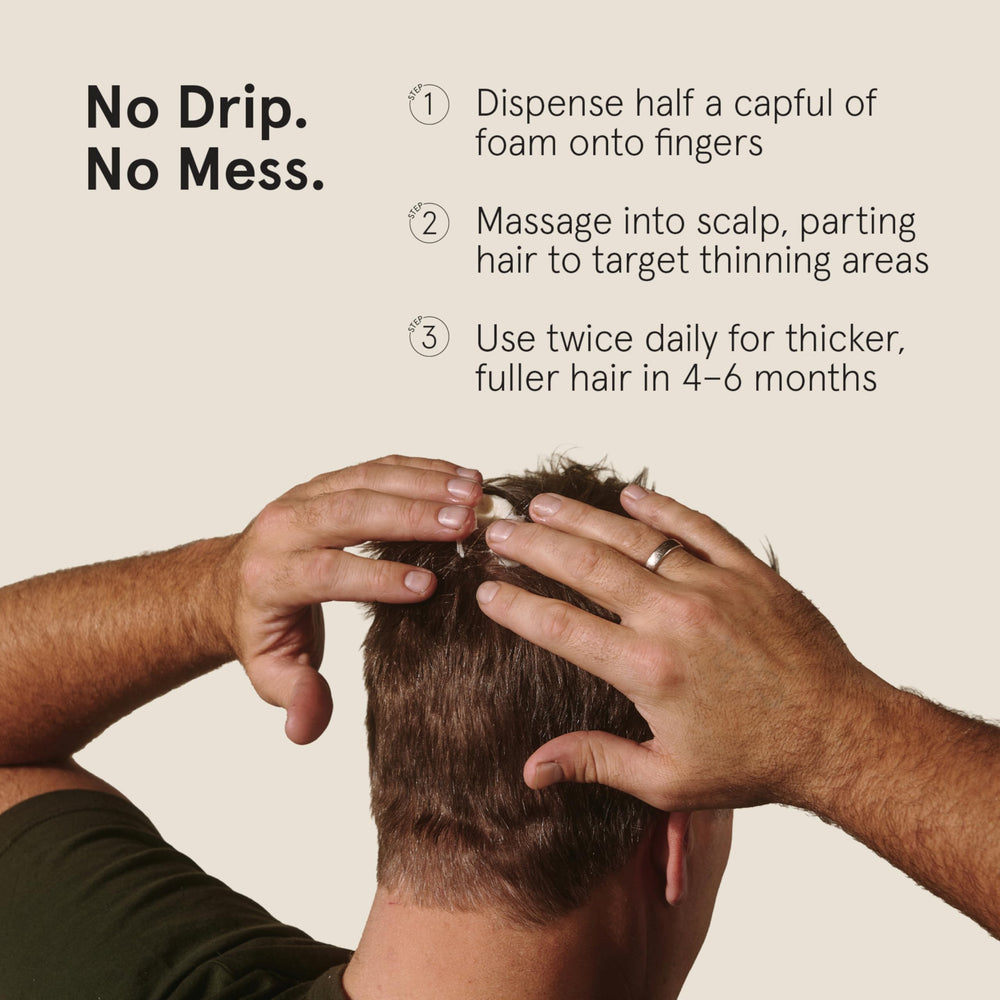 Keeps unscented Minoxidil foam for quick drying and comfortable use.