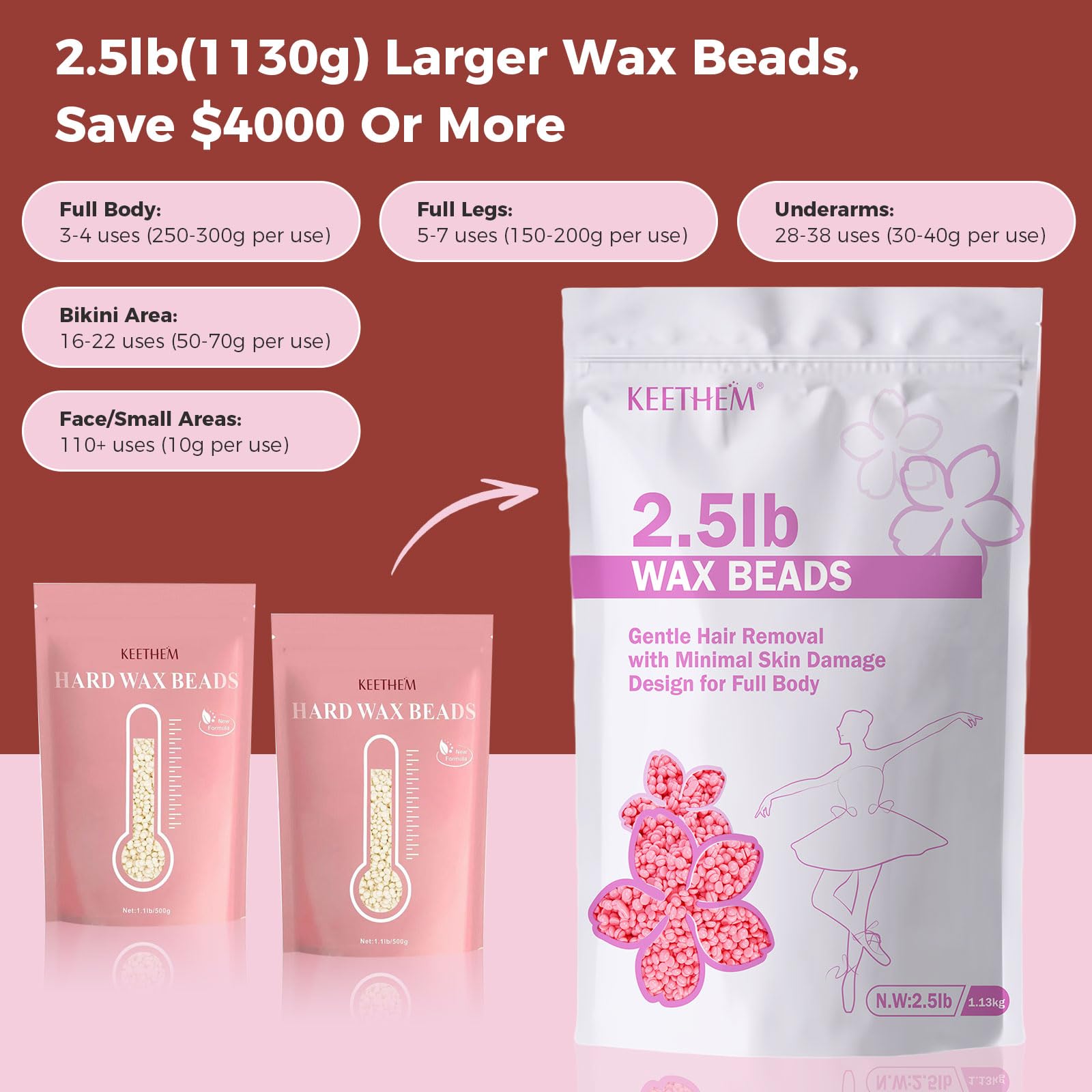 Keethem waxing on legs or arms for long-lasting smooth skin.
