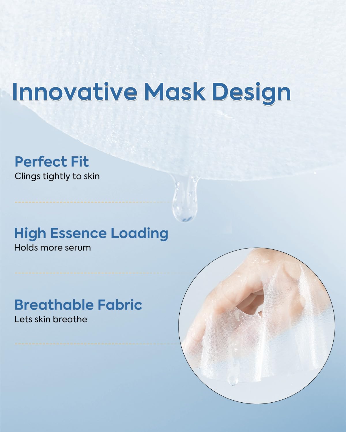 Kefumei Komfymed patented sheet fits facial contours for even absorption