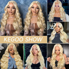 KEGOO 613 lace closeup showing HD lace and realistic scalp blend