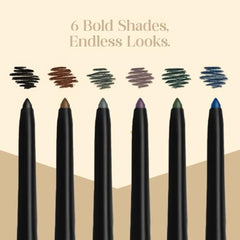 Kehyla Beauty waterproof eyeliner swatch on lid for all-day smudge-proof wear
