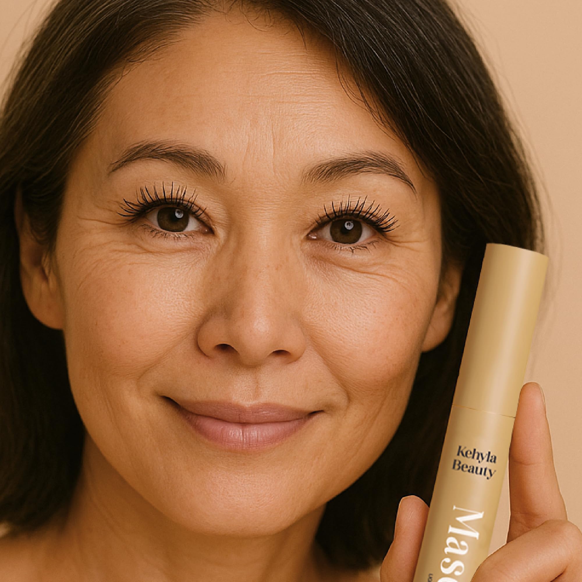 Kehyla Beauty mascara with vitamin E supports lash health and comfort.