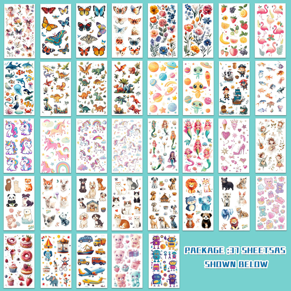 Keikihipa 37 sheets close-up showing diverse themes for kids.