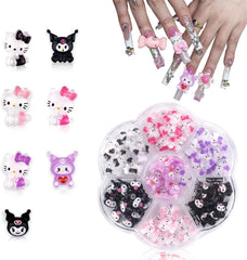 Kelbbo Kitty San-Rio nail charm flat background close-up for stylish nails.