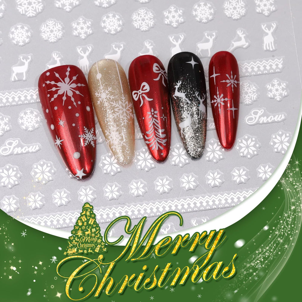 Kelhomecl Christmas tree decals create instant seasonal flair on nails.
