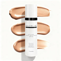 KELUAL DS anti-aging tinted moisturizer bottle closeup with sheer coverage that blends with skin