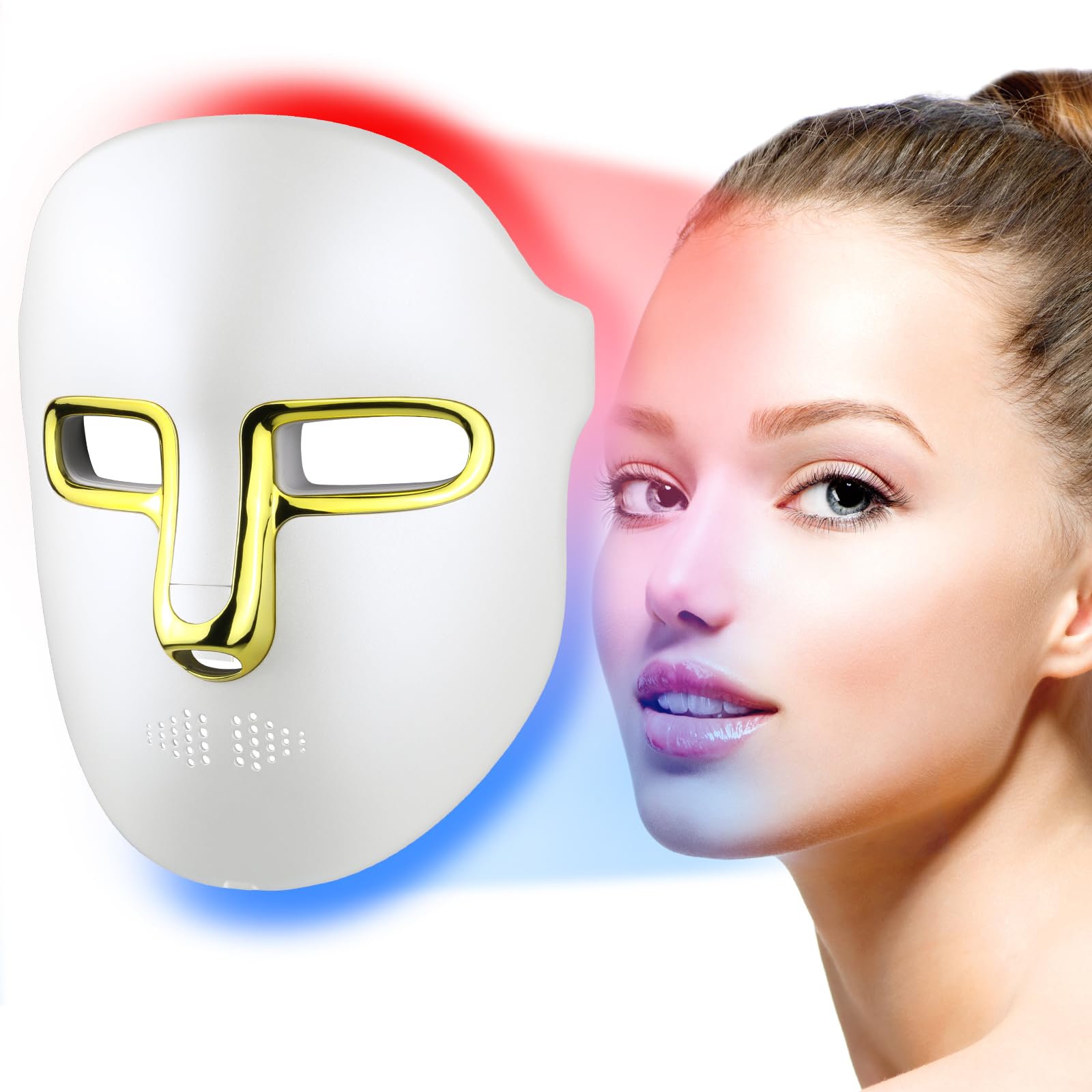 Kelyoo red light mask front view showing wireless design for at-home skin therapy