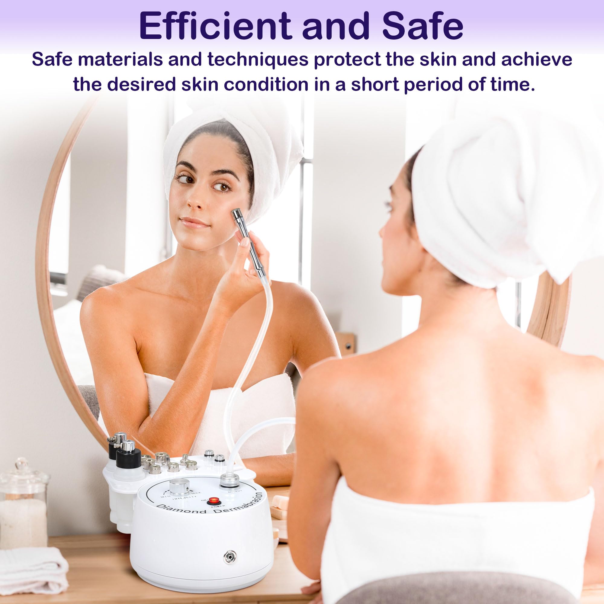 Kendal vacuum tips glass wand for efficient pore cleansing.