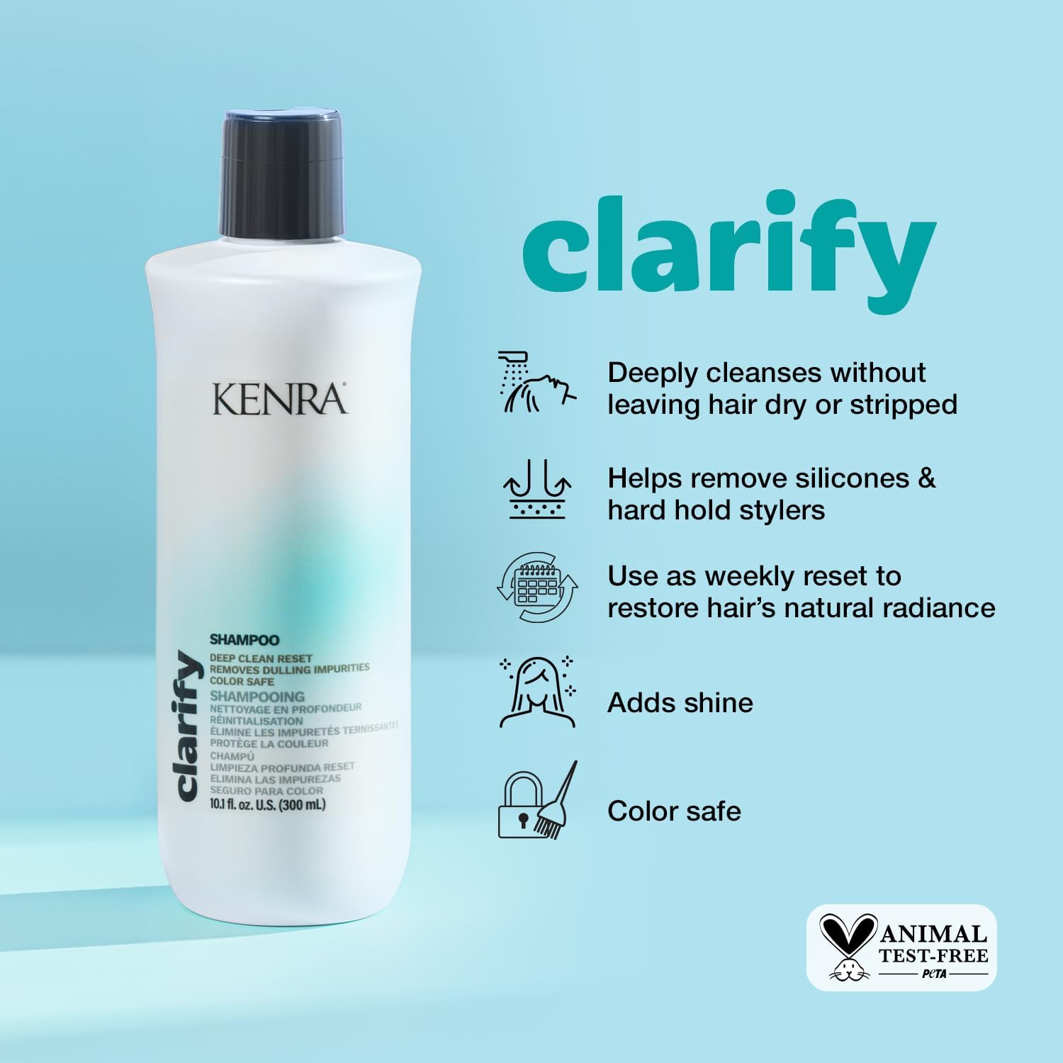 Kenra Clarify Shampoo with Willow Bark Extract for gentle cleansing