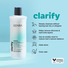 Kenra Clarify Shampoo with Willow Bark Extract for gentle cleansing