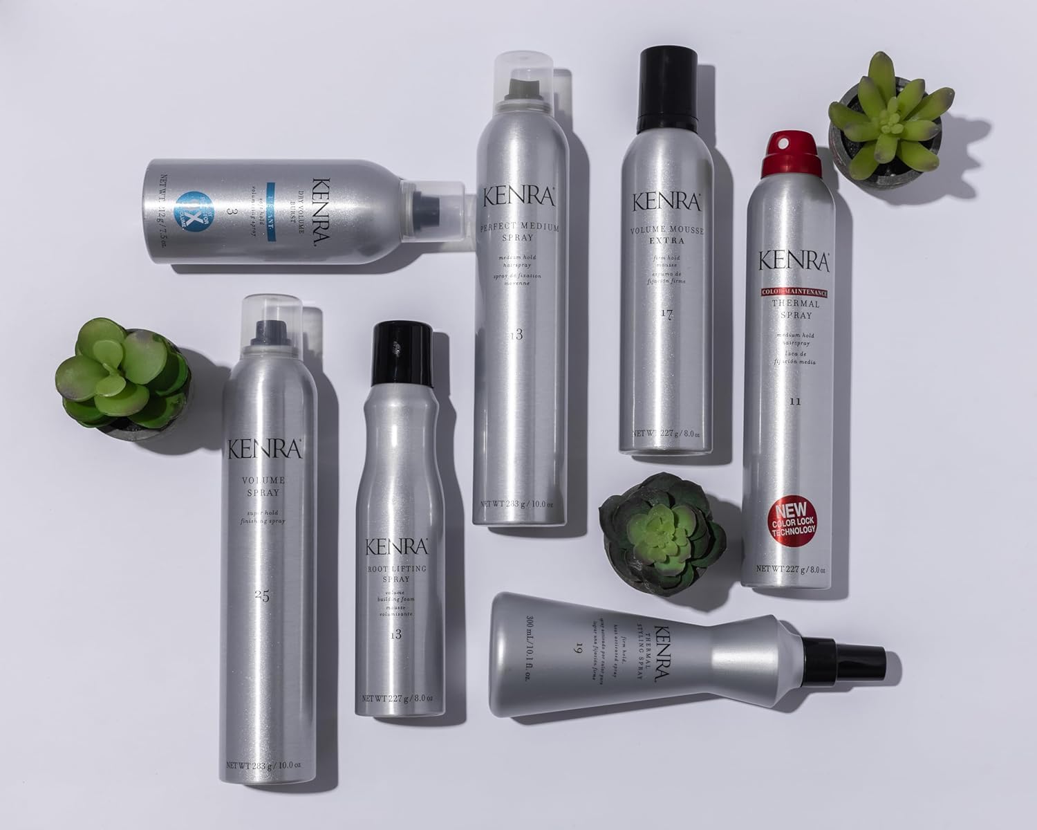 Kenra Color protection helps maintain vibrancy during heat styling.