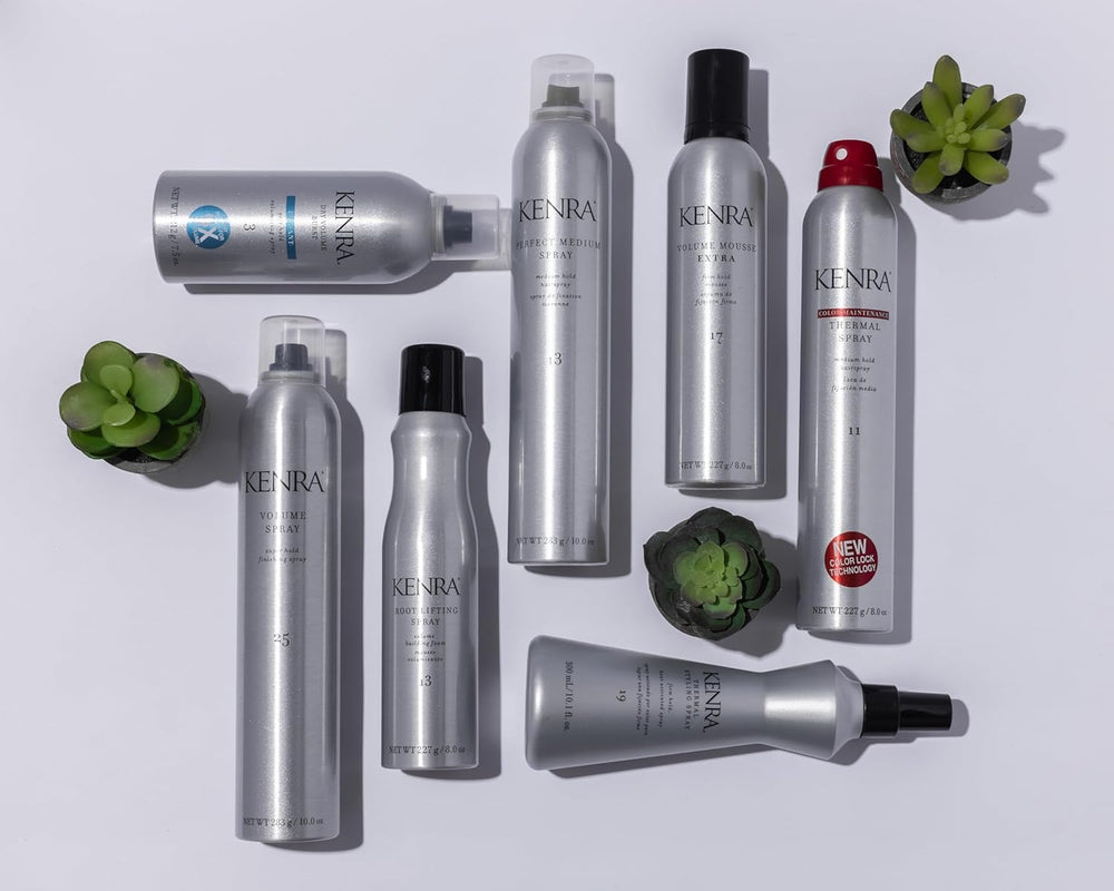 Kenra Color protection helps maintain vibrancy during heat styling.