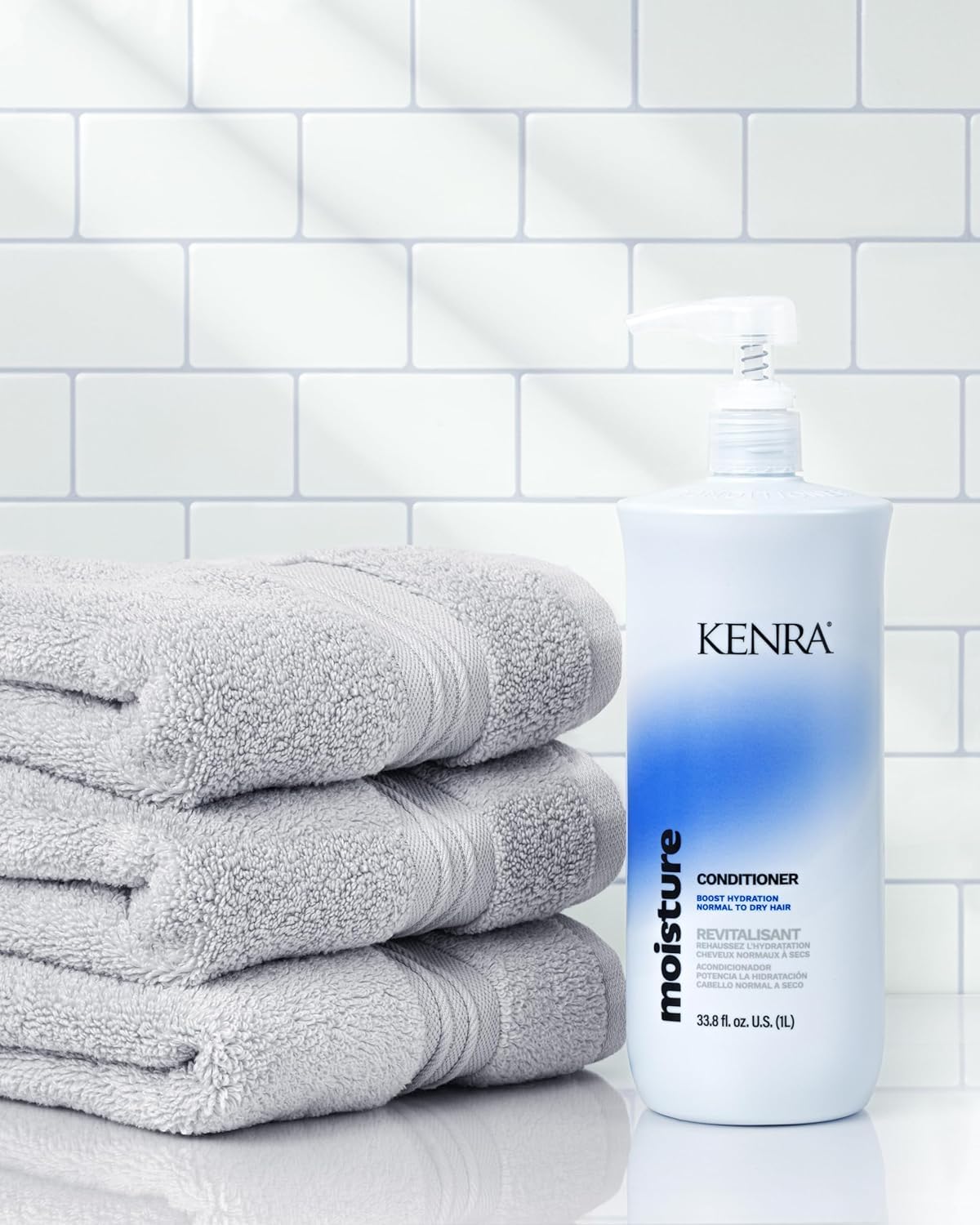 Kenra Moisture Shampoo pump application illustrates rich lather without heaviness.