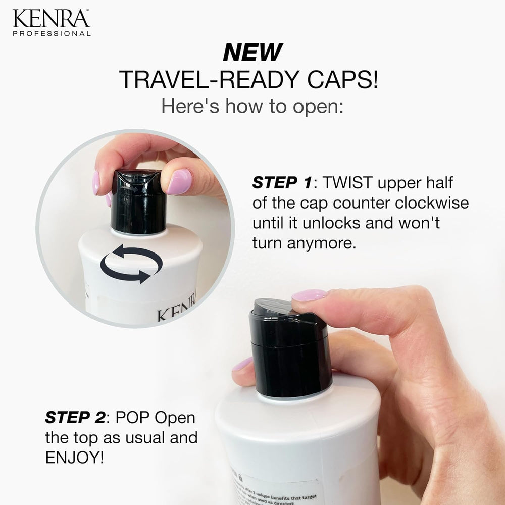 Kenra pH-balanced formula diagram suggests gentle daily cleansing