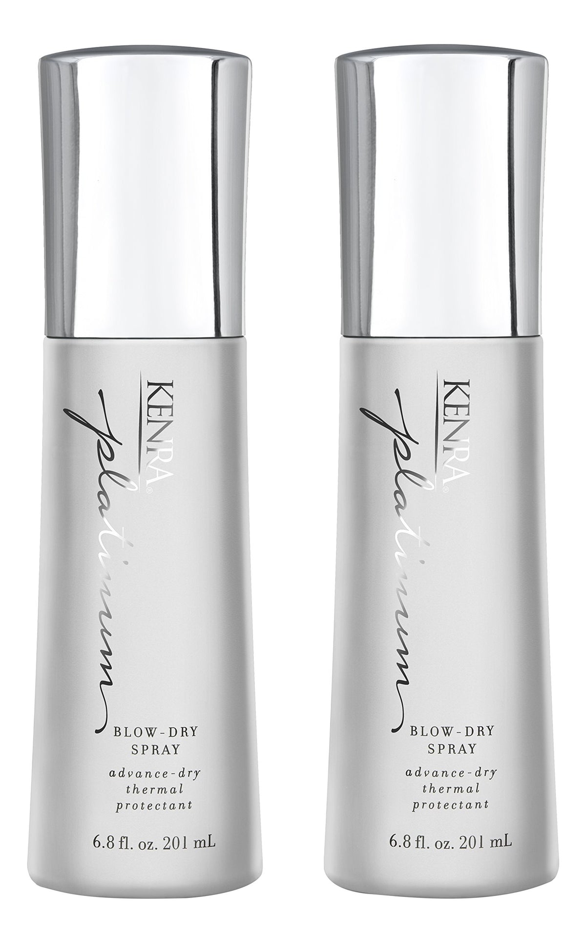 Kenra Platinum Blow-Dry Spray bottle front for fast, protected styling.