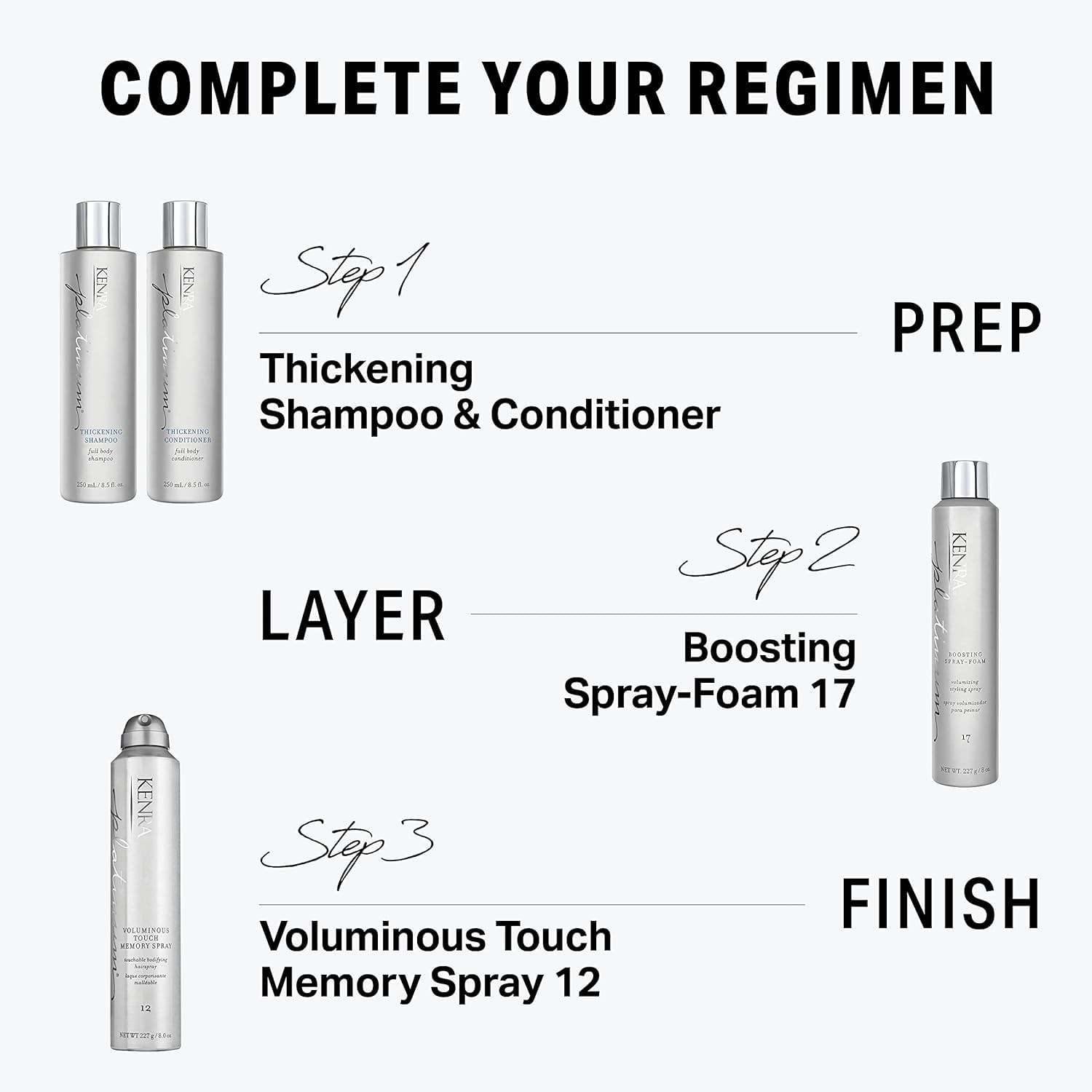 Kenra Platinum Boosting Spray-Foam 17 applied to damp hair for lift