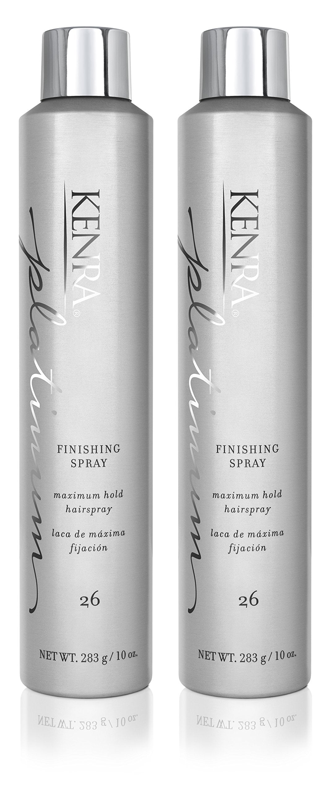 Kenra Platinum Finishing Spray 2-pack on display, delivering long-lasting hold for all-day styles.
