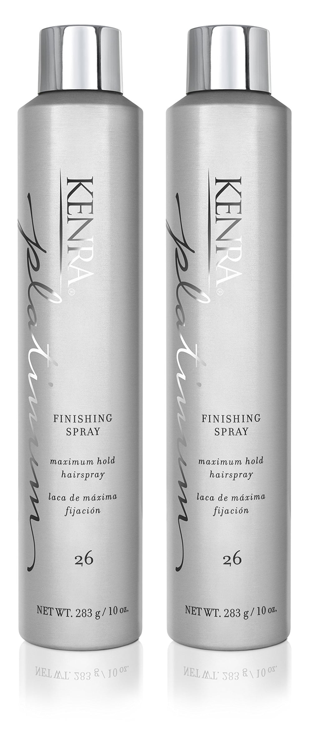 Kenra Platinum Finishing Spray 2-pack on display, delivering long-lasting hold for all-day styles.