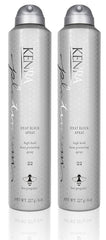 Kenra Platinum Heat Block Spray 22 bottle close-up showing bee propolis protection