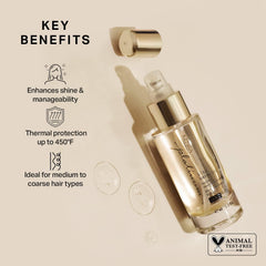 Oil being dispensed from Kenra bottle for easy application