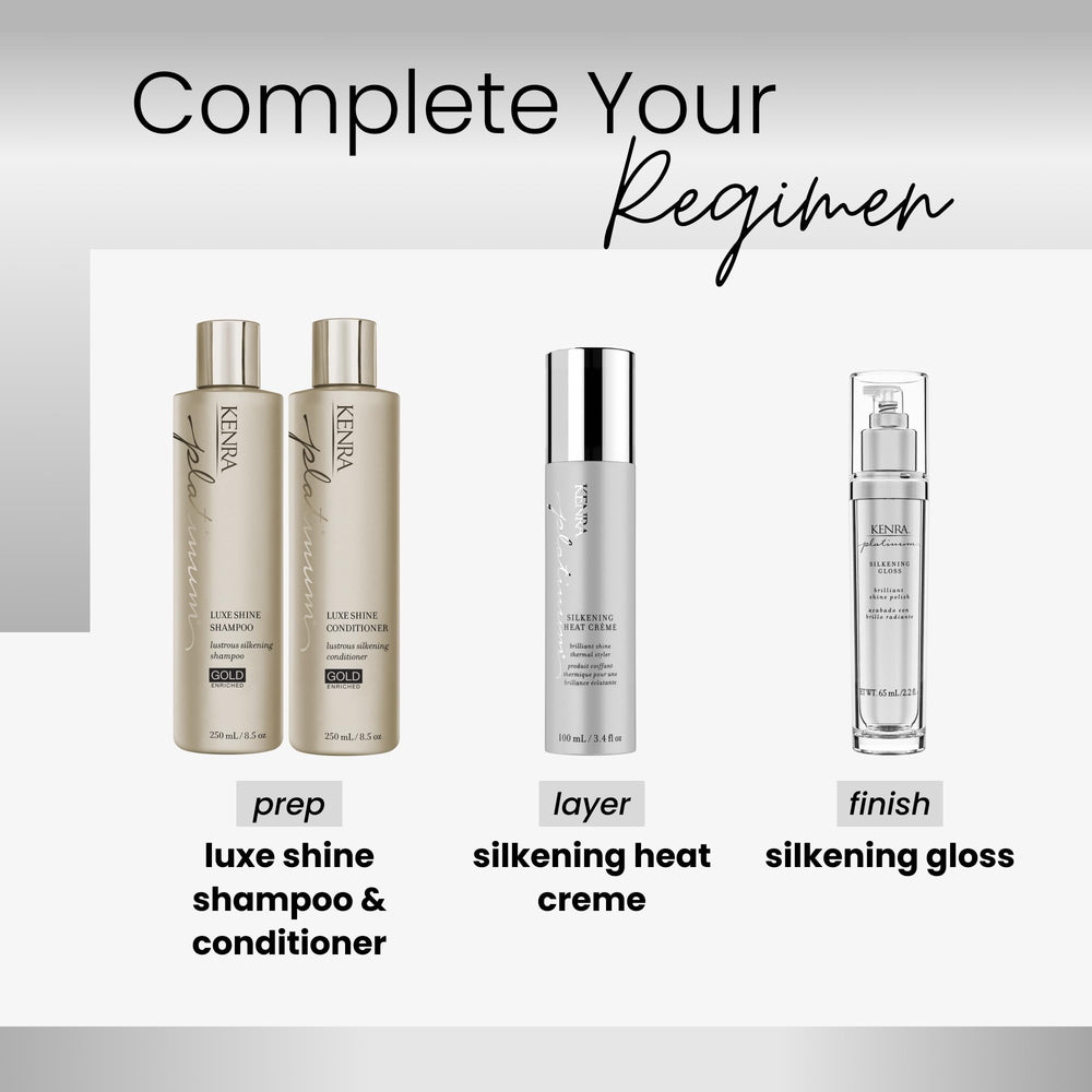 Kenra Platinum Silkening Gloss humidity protection protects style.