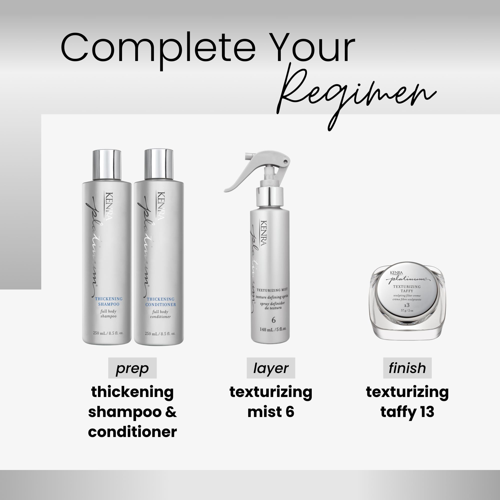 Kenra Platinum Texturizing Taffy 13 on model demonstrates versatile styling options.
