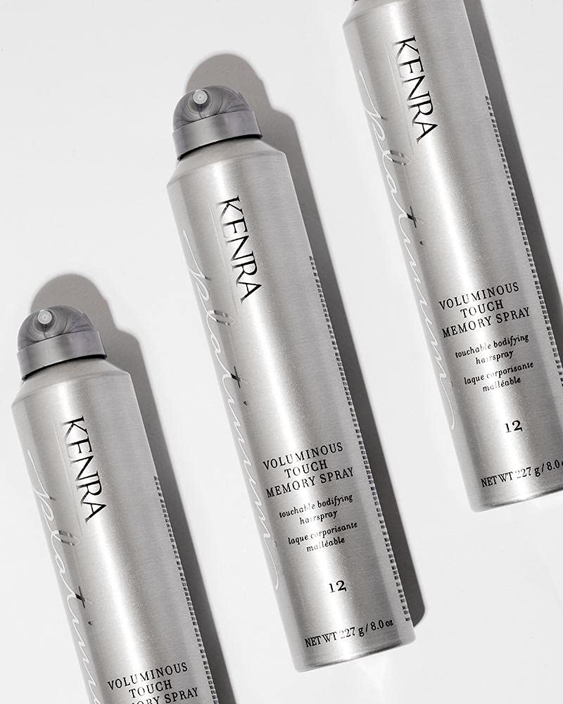 Kenra Platinum Voluminous Touch Memory Spray 12 bottle supports up to 96 hours of volumized hold