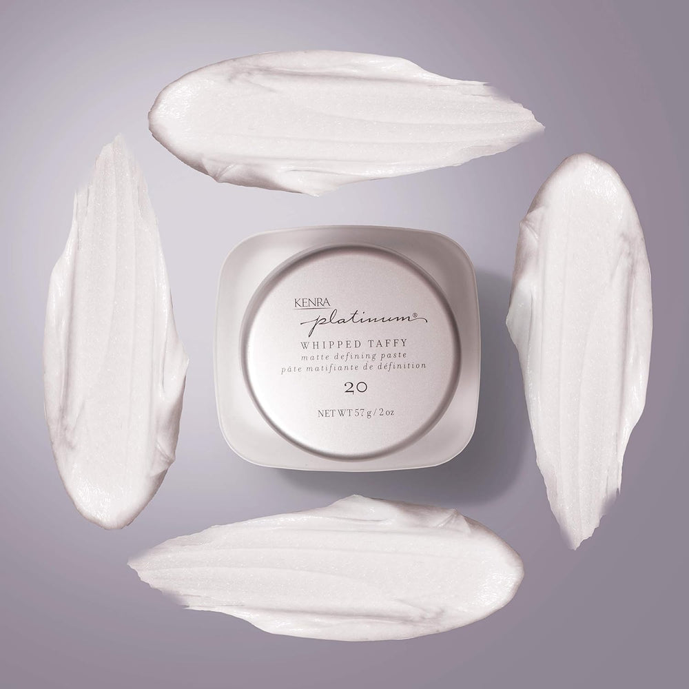 Kenra Platinum Whipped Taffy, texture soufflée légère et contrôle précis.