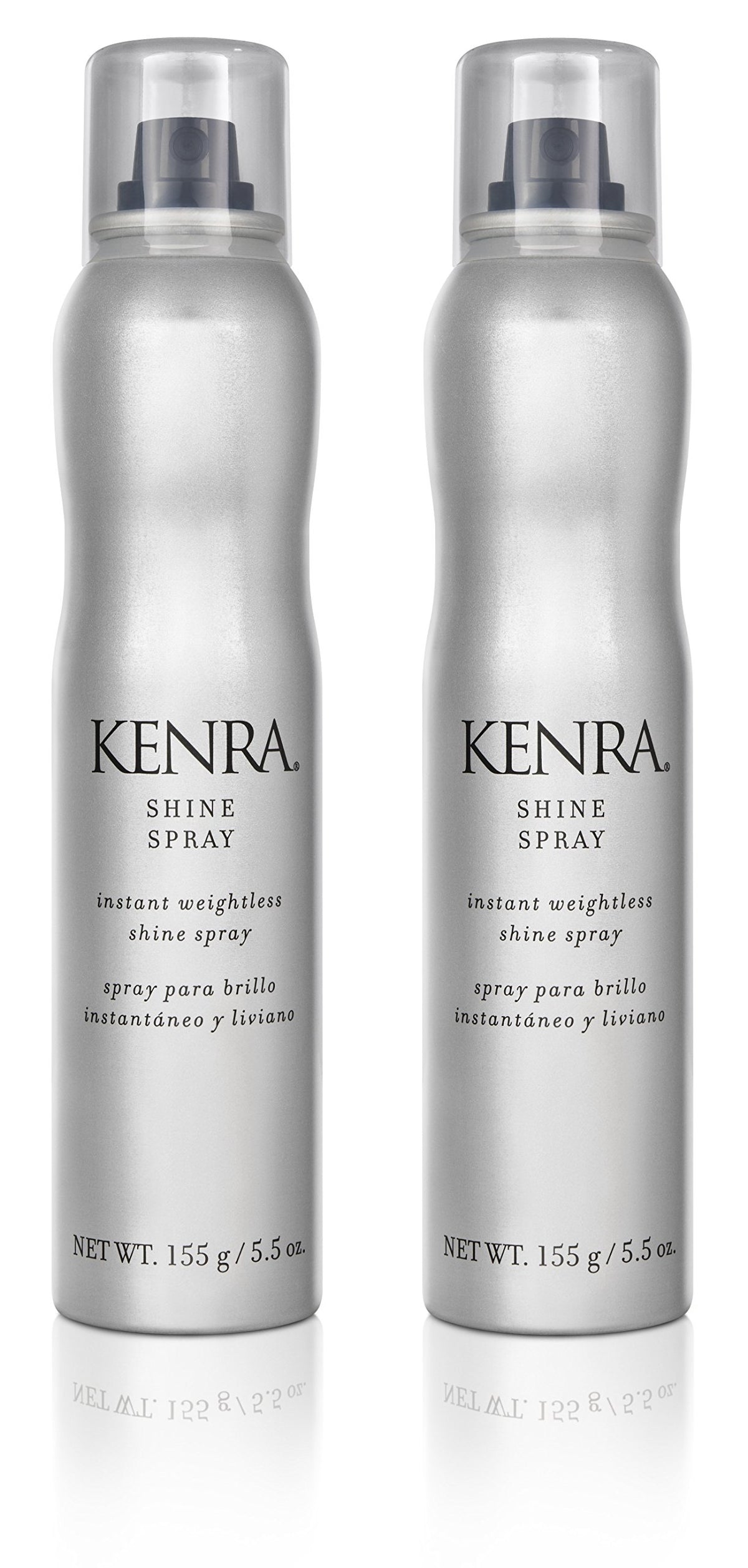 Kenra Shine Spray two-pack bottles delivering weightless shine for any style