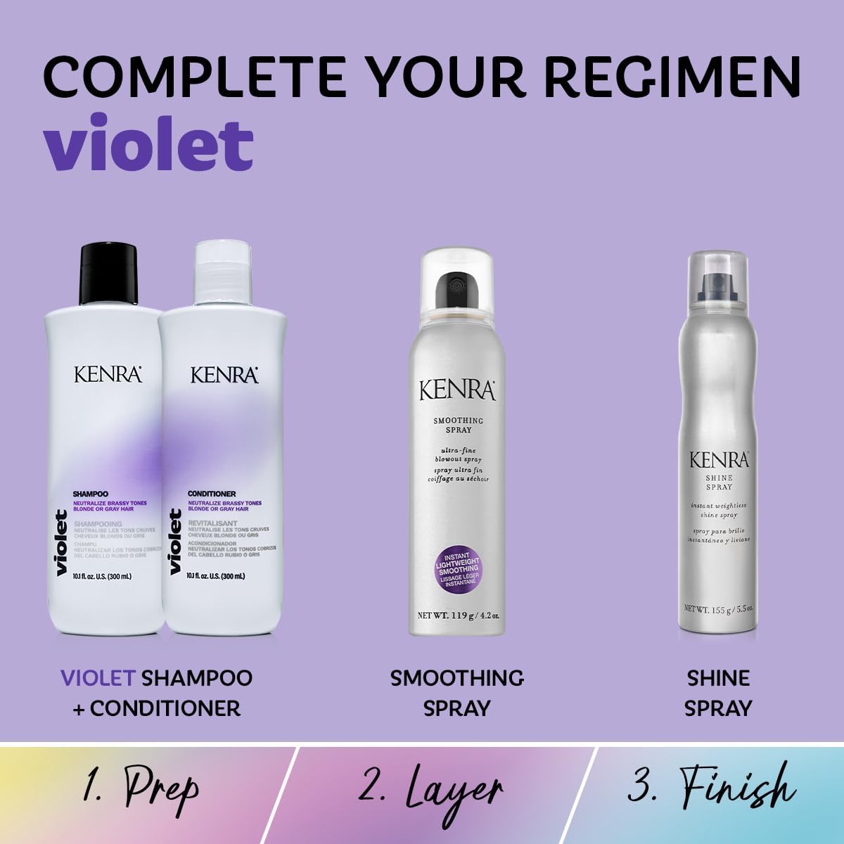 Kenra Violet packaging front view conveys premium salon grade system