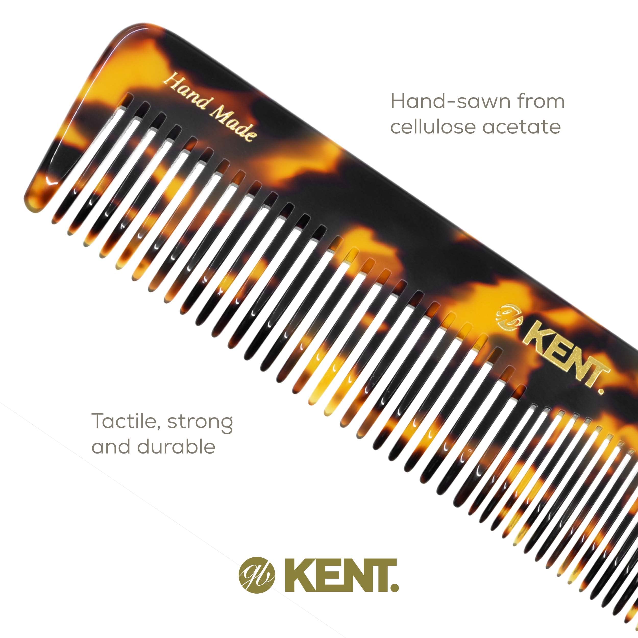 Kent 16T TY cellulose acetate material offers flexible, static-light grooming