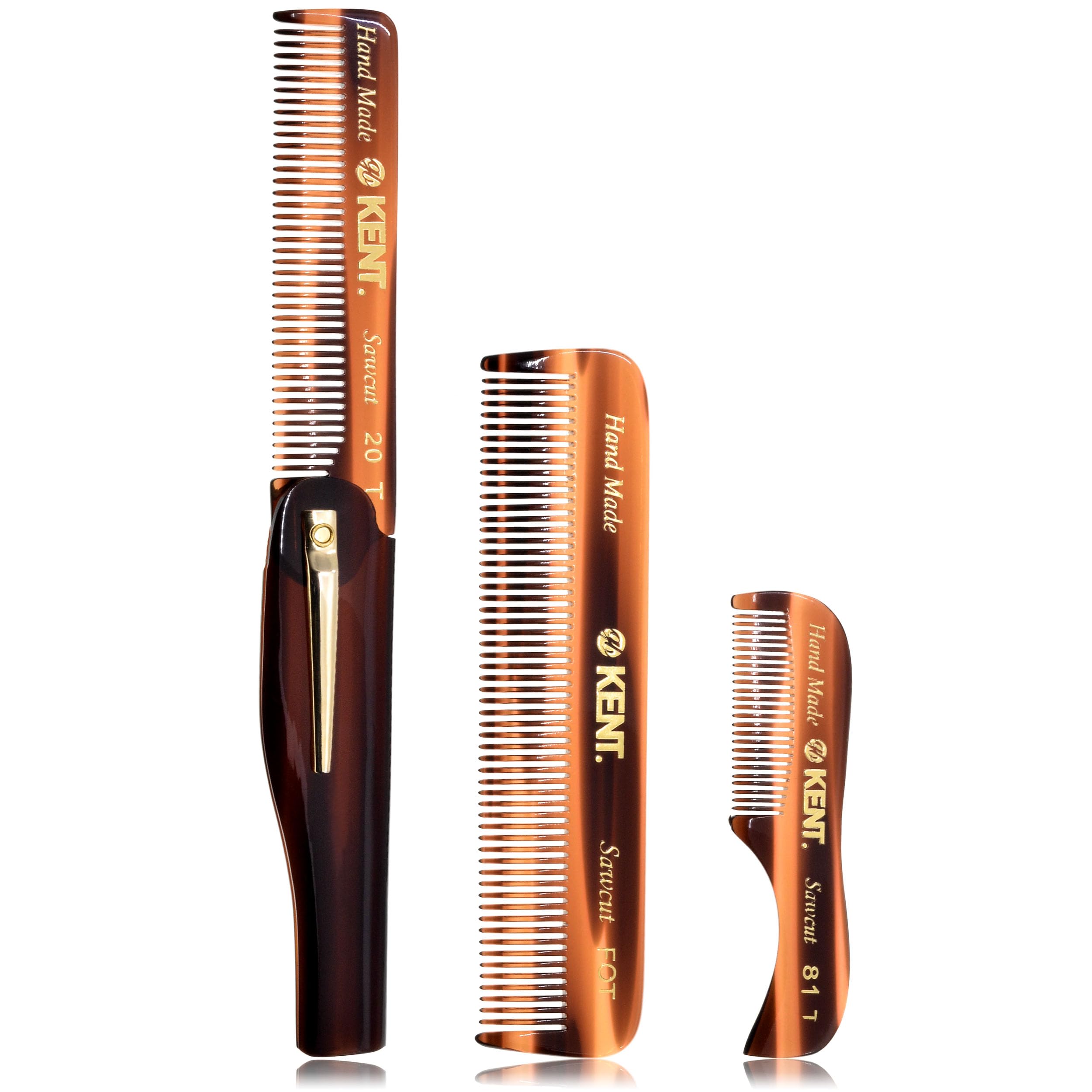 Kent 81T pocket comb with fine teeth for precise beard grooming on the go