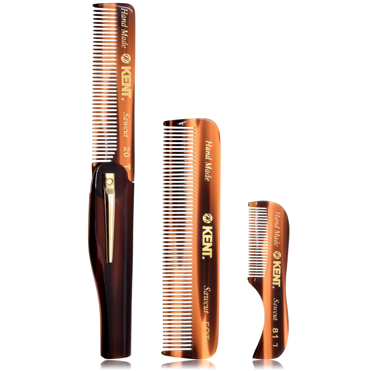 Kent 81T pocket comb with fine teeth for precise beard grooming on the go