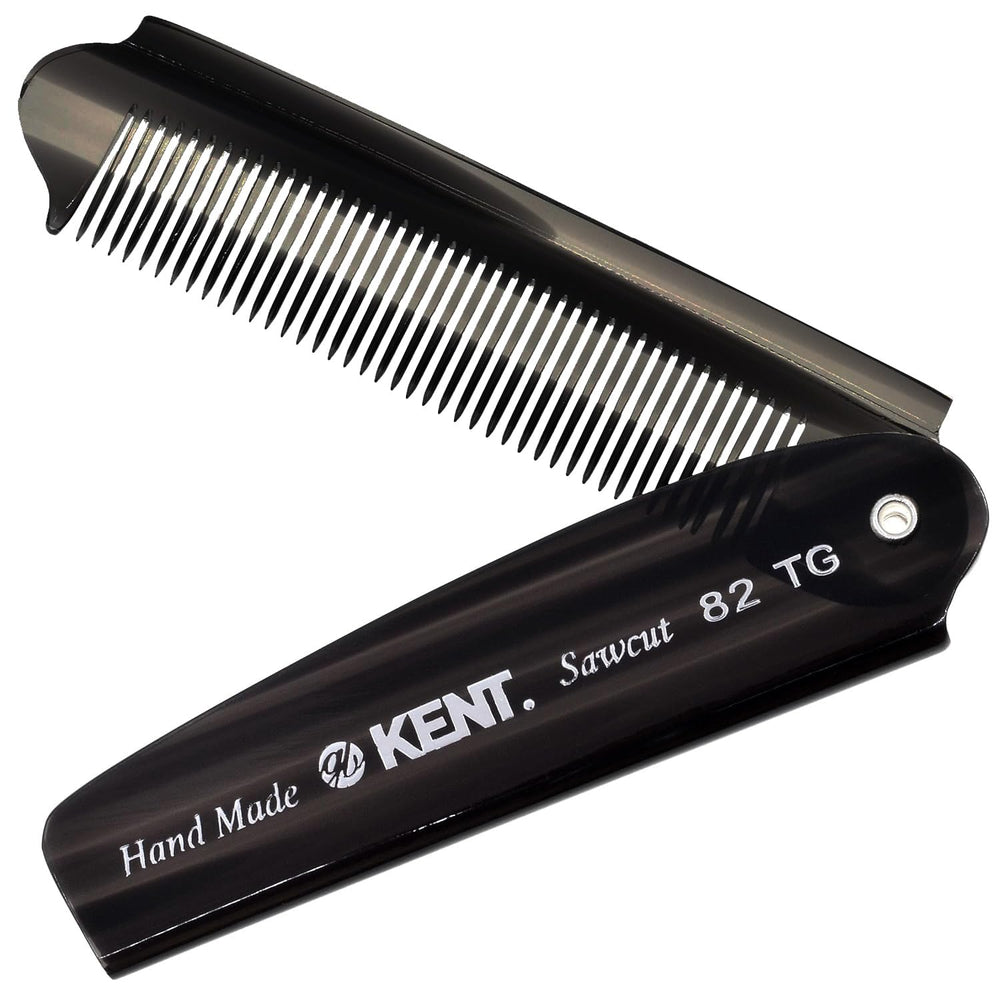 Kent 82T folding pocket comb open design for on-the-go grooming