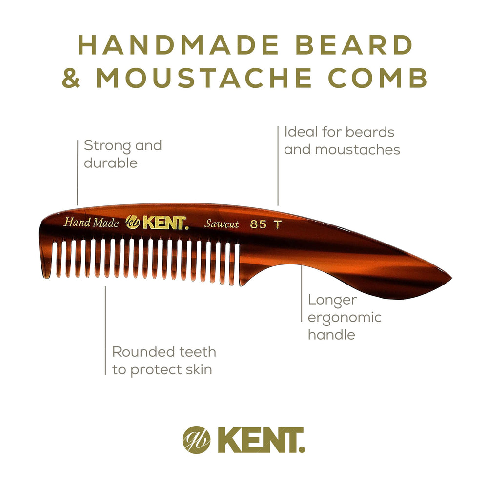 Kent 85T pocket-size travel design fits easily in pocket for daily beard care.