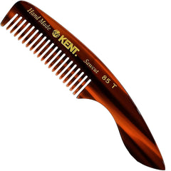 Kent 85T small wide-tooth comb in hand for quick detangling on the go.