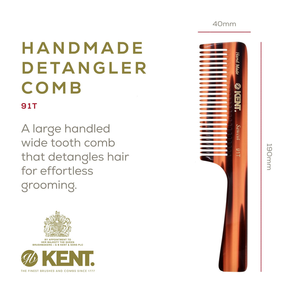 Kent 91T detangler on wet hair for smooth detangling.