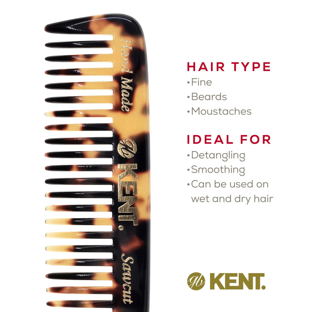 Kent 93T Tokyo White beard comb distributes natural oils through facial hair.