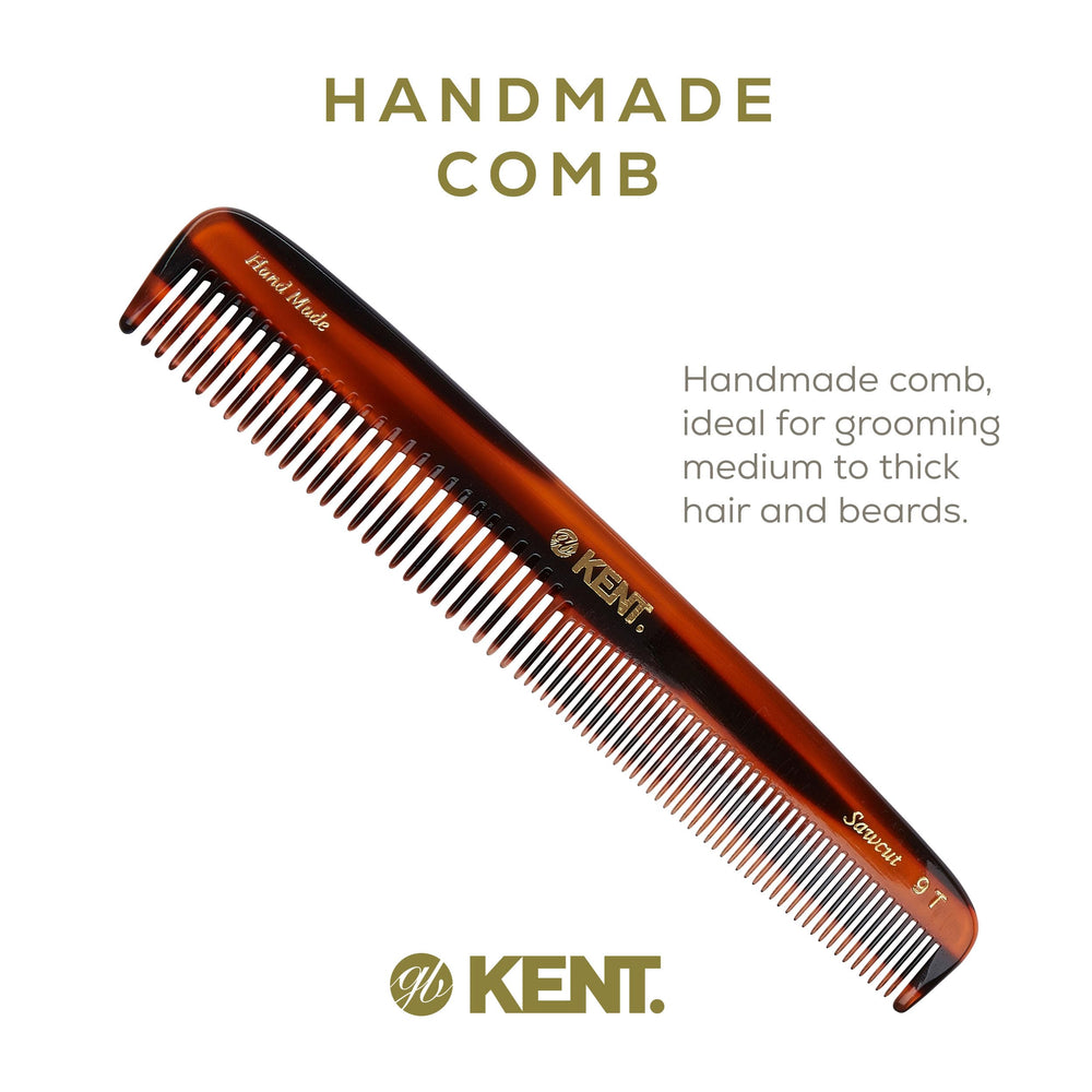Kent 9T handmade sawcut detangler crafted for smooth, snag-free grooming.