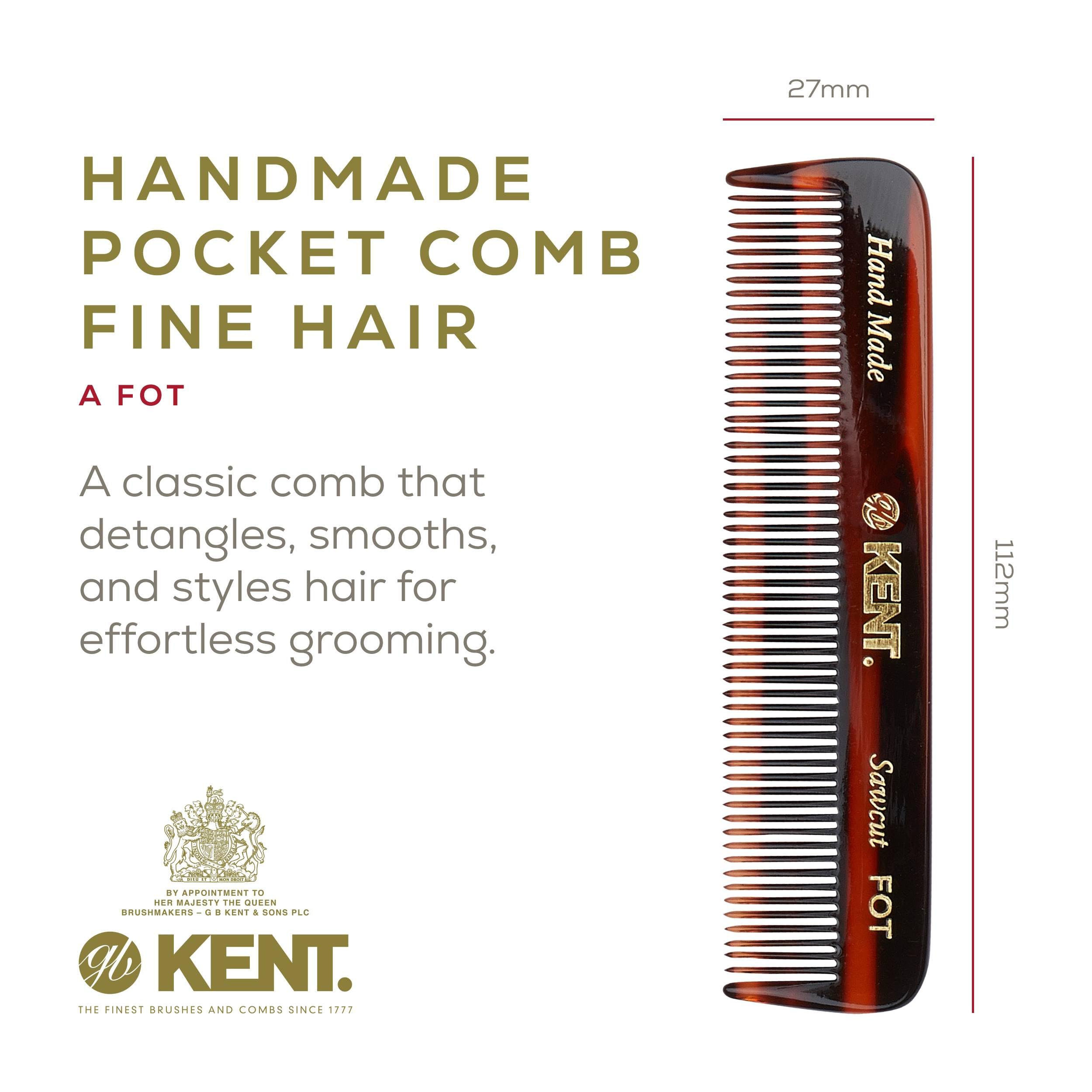 Kent A FOT fine-tooth beard comb for precise styling on the go.