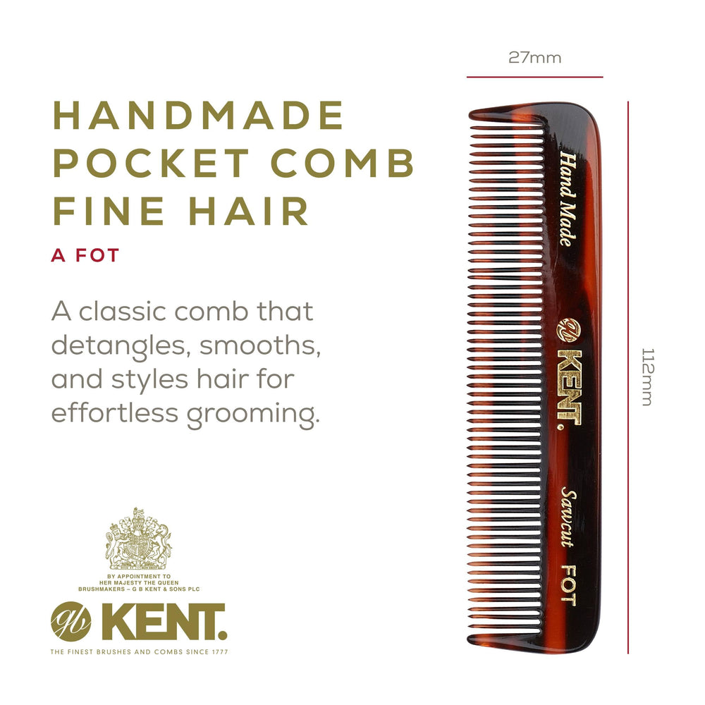 Kent A FOT fine-tooth beard comb for precise styling on the go.