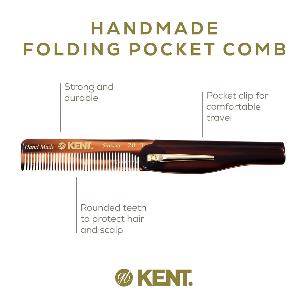 Kent back-pocket design keeps grooming tools ready for spur-of-the-moment touch-ups