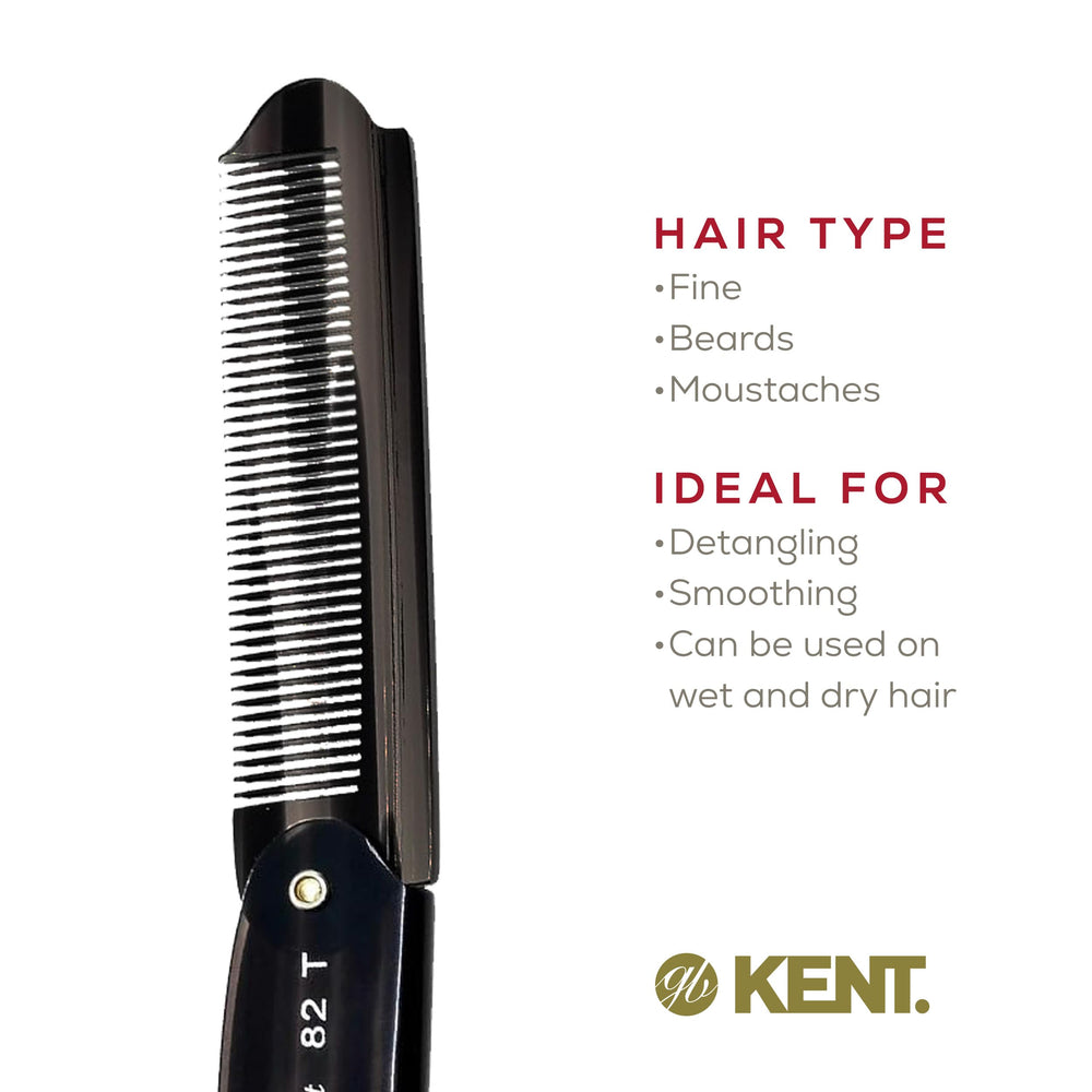 Kent beard and mustache comb compact for daily carry