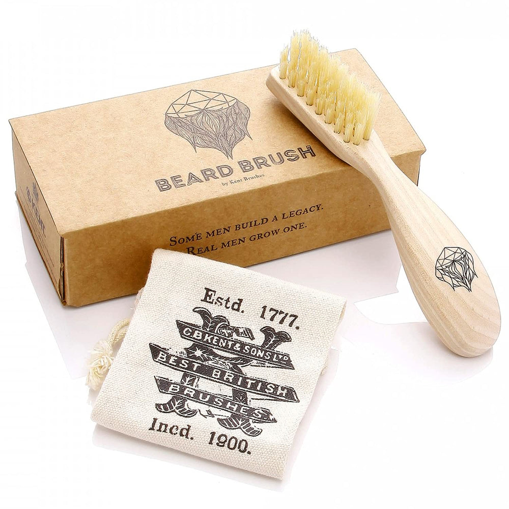 Kent BRD2 white boar bristle brush close-up for distributing natural oils.