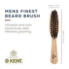 Kent BRD7 ergonomic beechwood handle for comfortable, precise grooming.