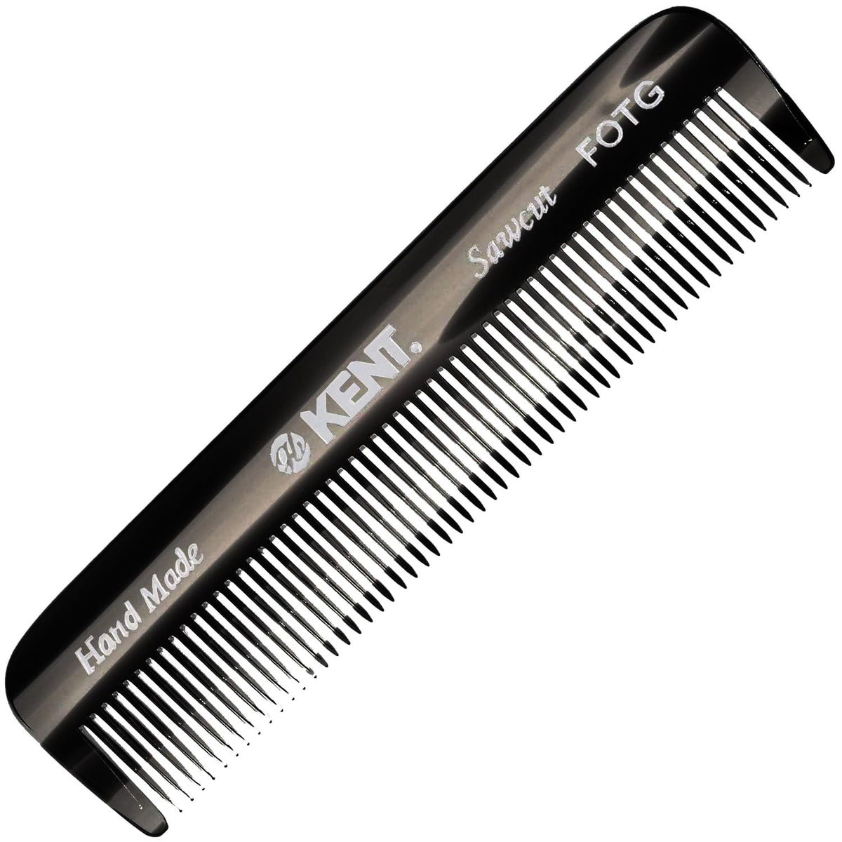 Kent FOT black graphite fine-tooth comb for portable styling on the go.