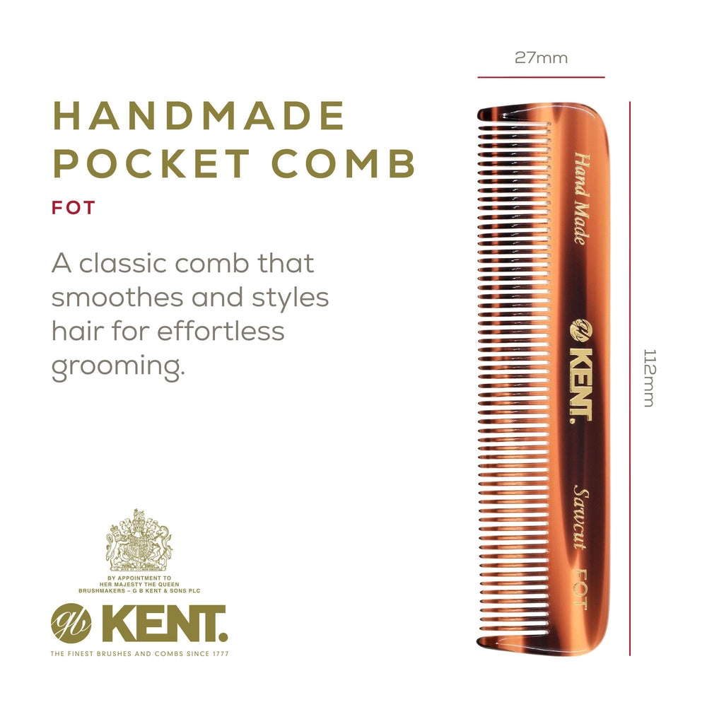Kent FOT pocket comb in travel size for versatile styling anywhere