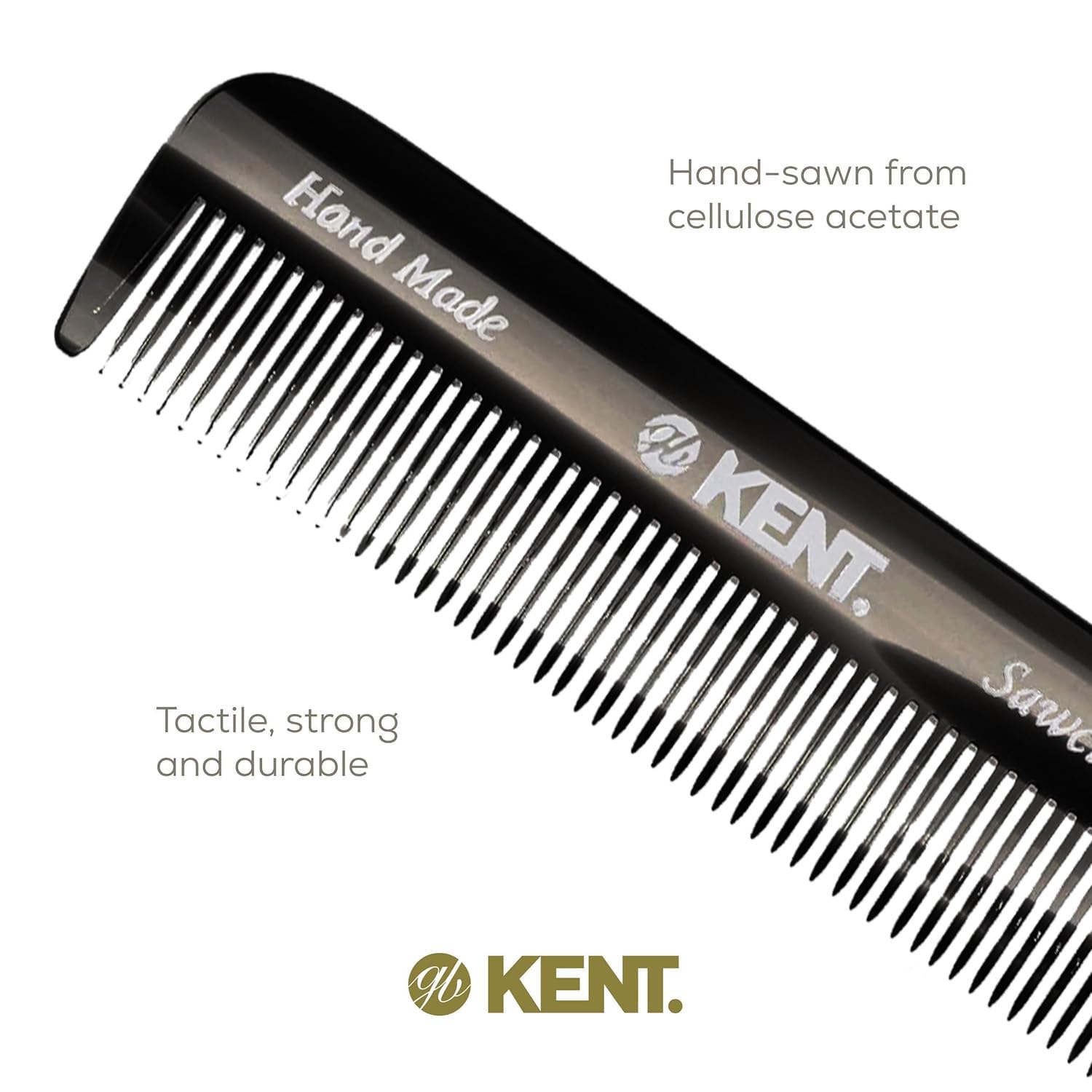 Kent FOT smooth-rounded-teeth deliver gentle scalp and hair contact.
