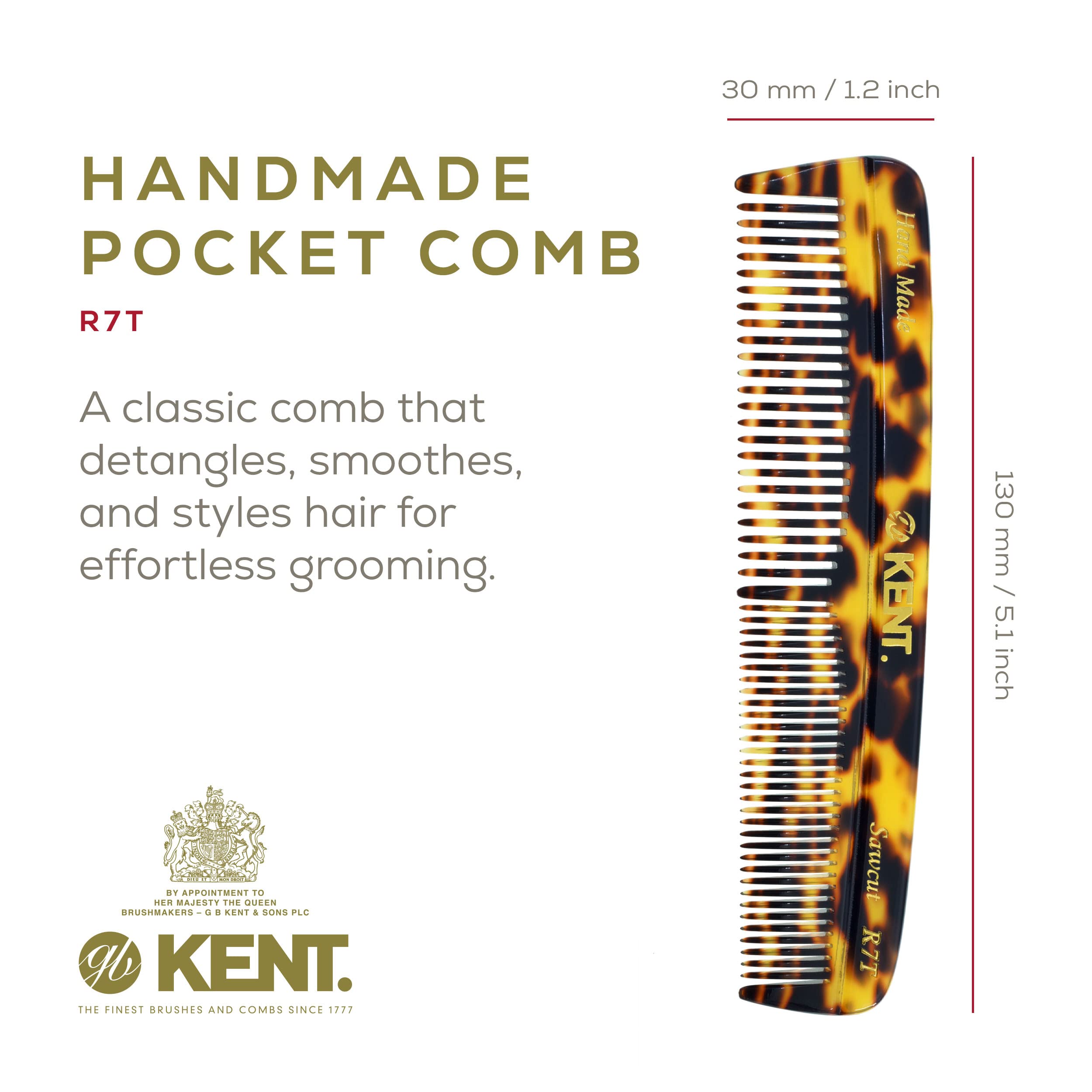 Kent hair comb pocket Tokyo fine teeth ready for styling and oil distribution.